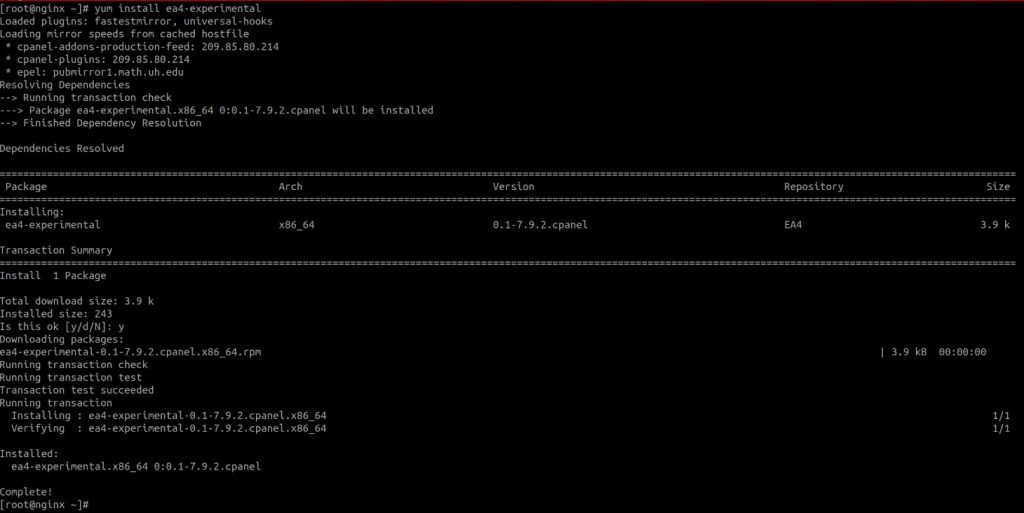 yum install ea4 experimental 1024x513 - cPanel Nginx Kurulumu