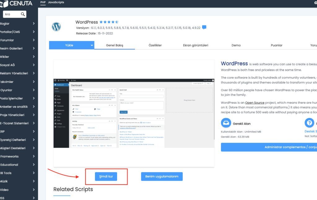 Ekran Resmi 2022 11 21 15.57.02 1024x646 - WordPress Site Kurma Rehberi - A'dan Z'ye Aşamaları ile &Uuml;cretsiz WordPress Site Nasıl Kurulur